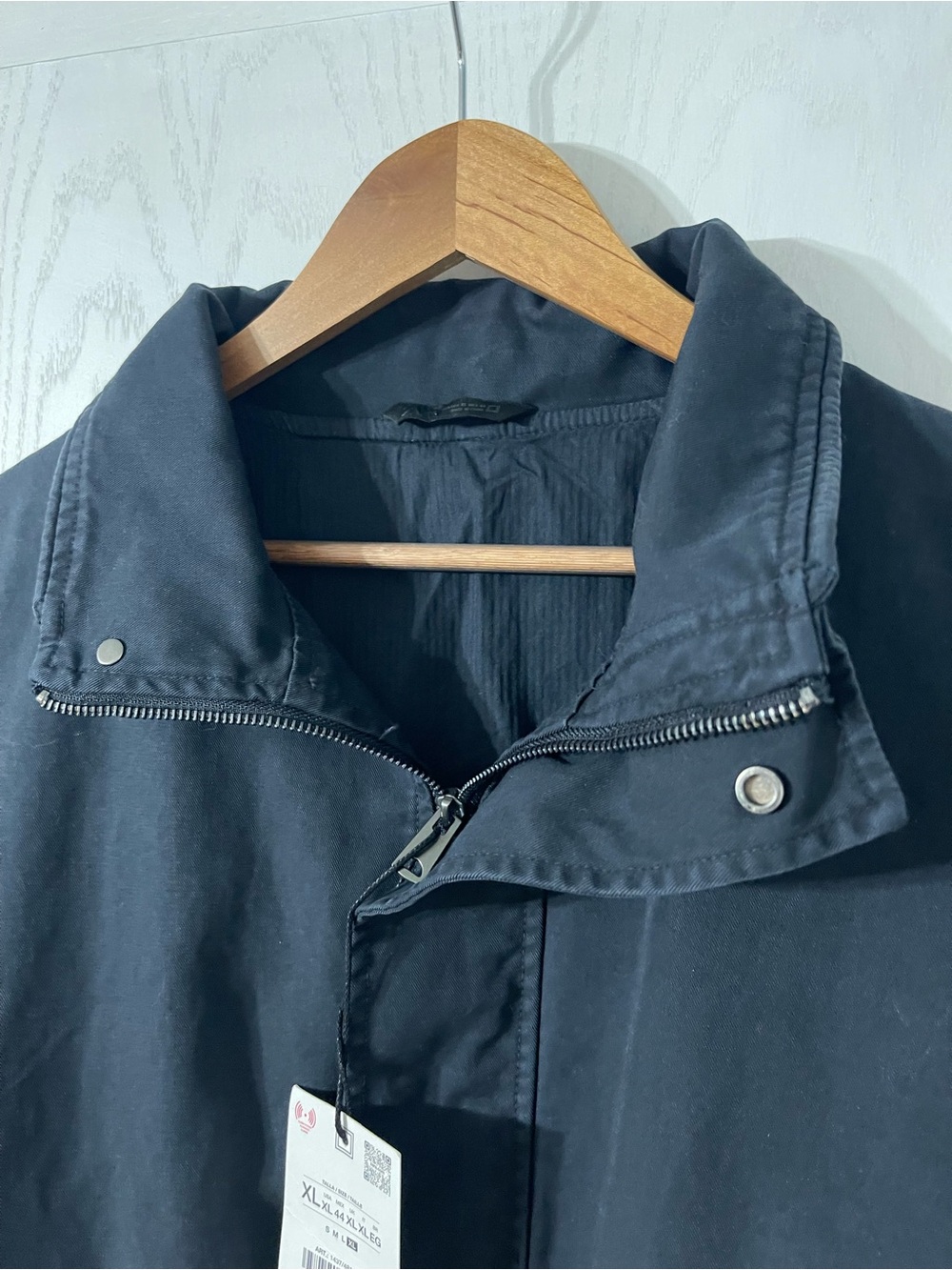 ZARA Men's Regular Fit Navy Zip-Front Parka